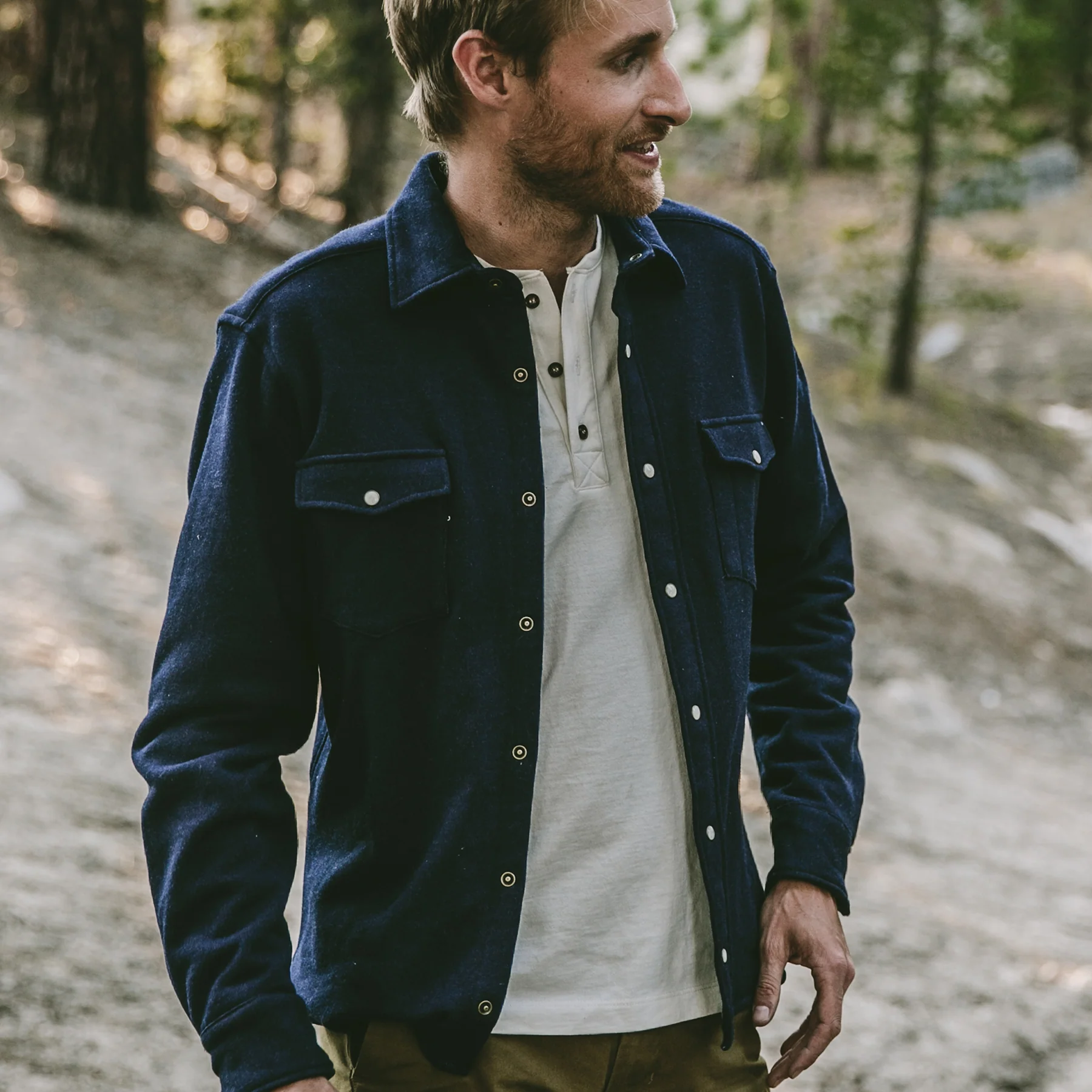 The Glacier Shirt in Indigo French Terry