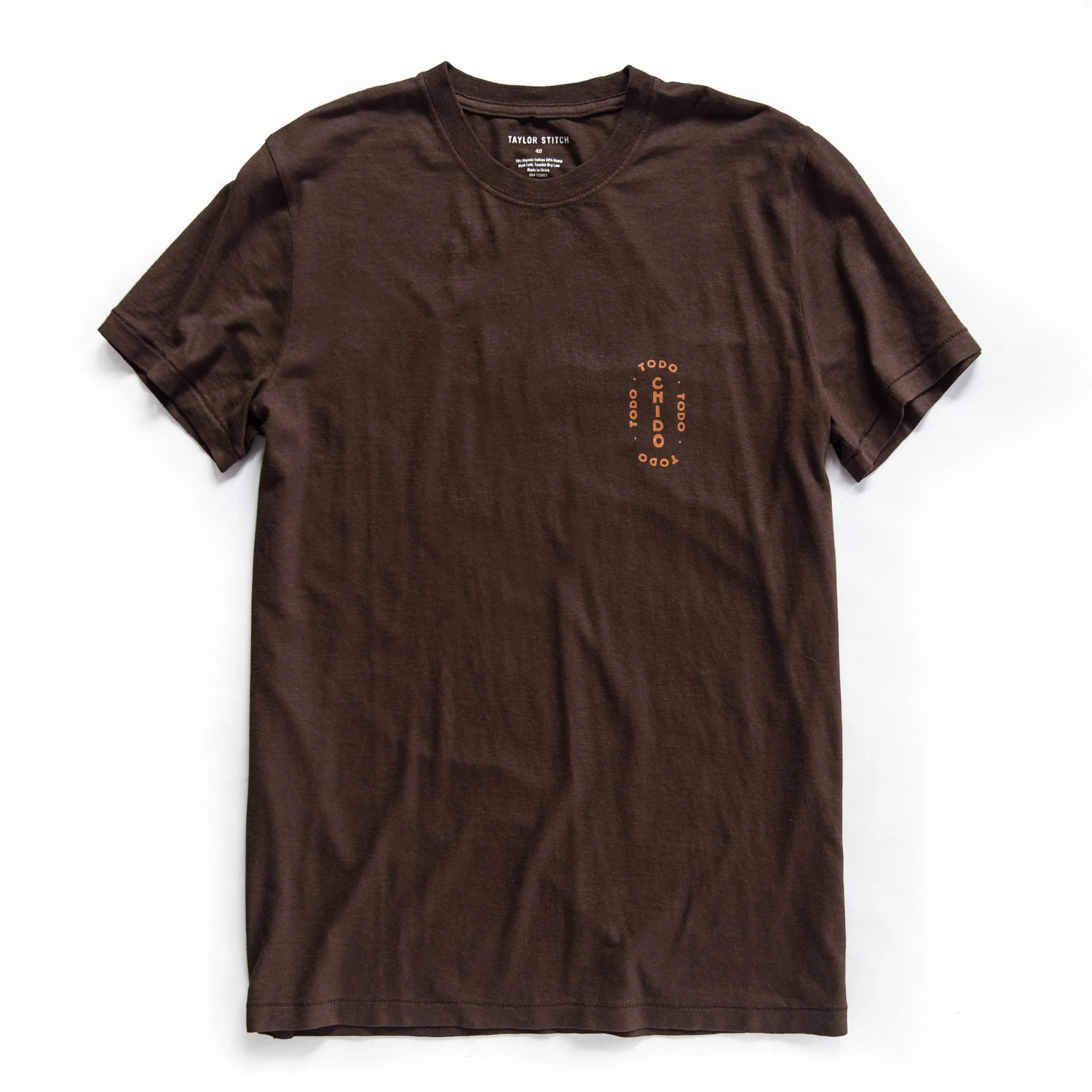 The Cotton Hemp Tee in Espresso Todo Chido