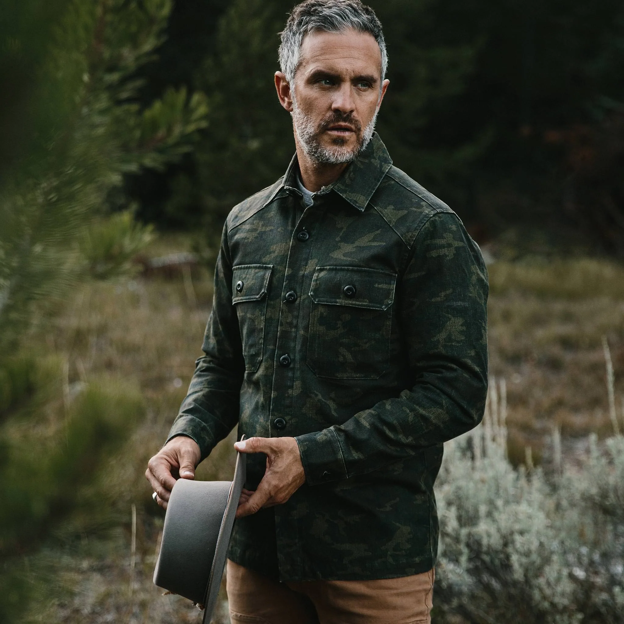 The Lined Shop Shirt in Woodland Camo Boss Duck