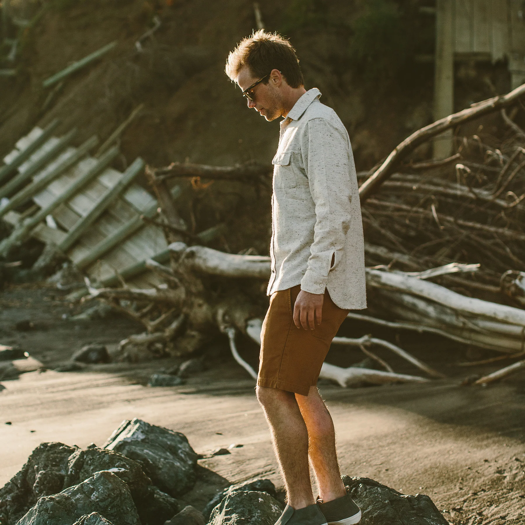 The Sun Down Shirt in Speckled Oatmeal