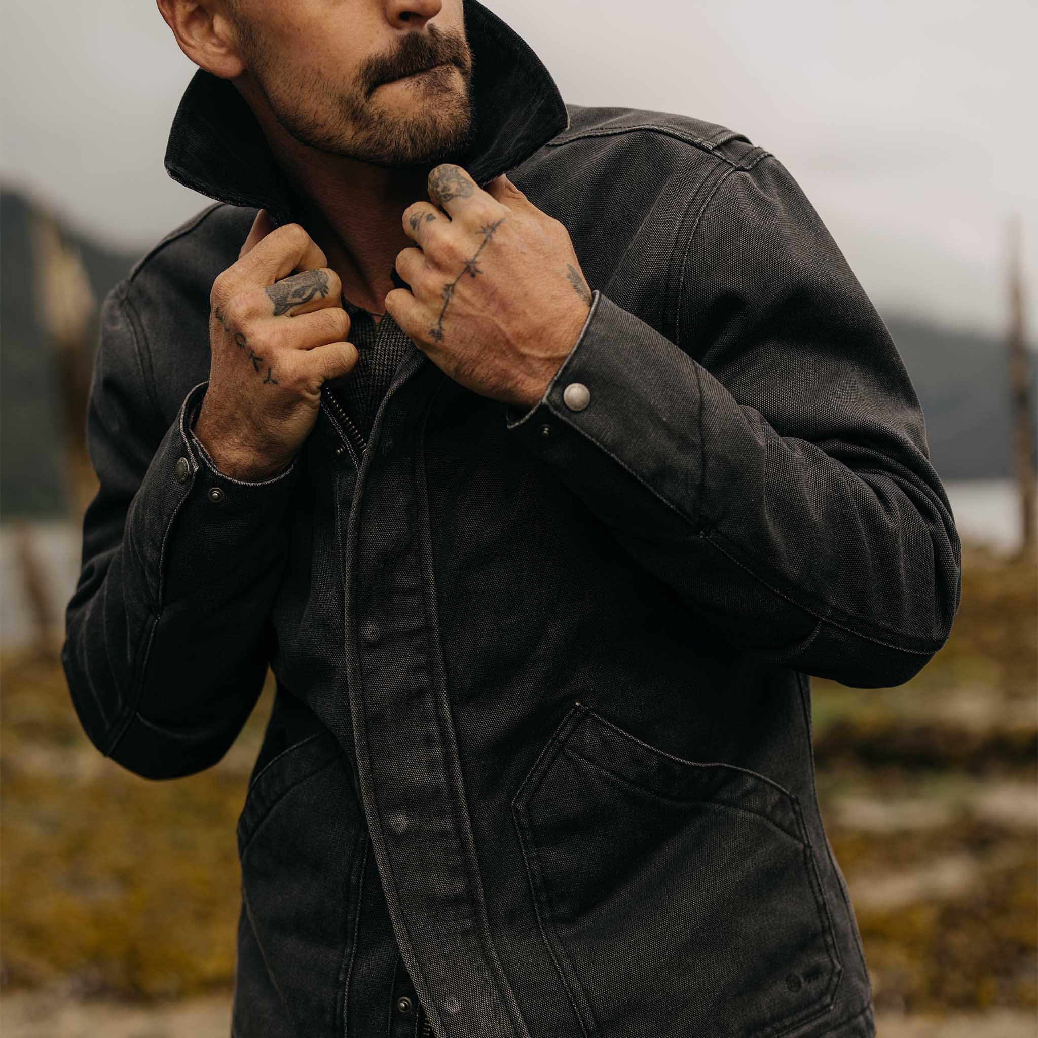 The Workhorse Jacket in Coal Chipped Canvas