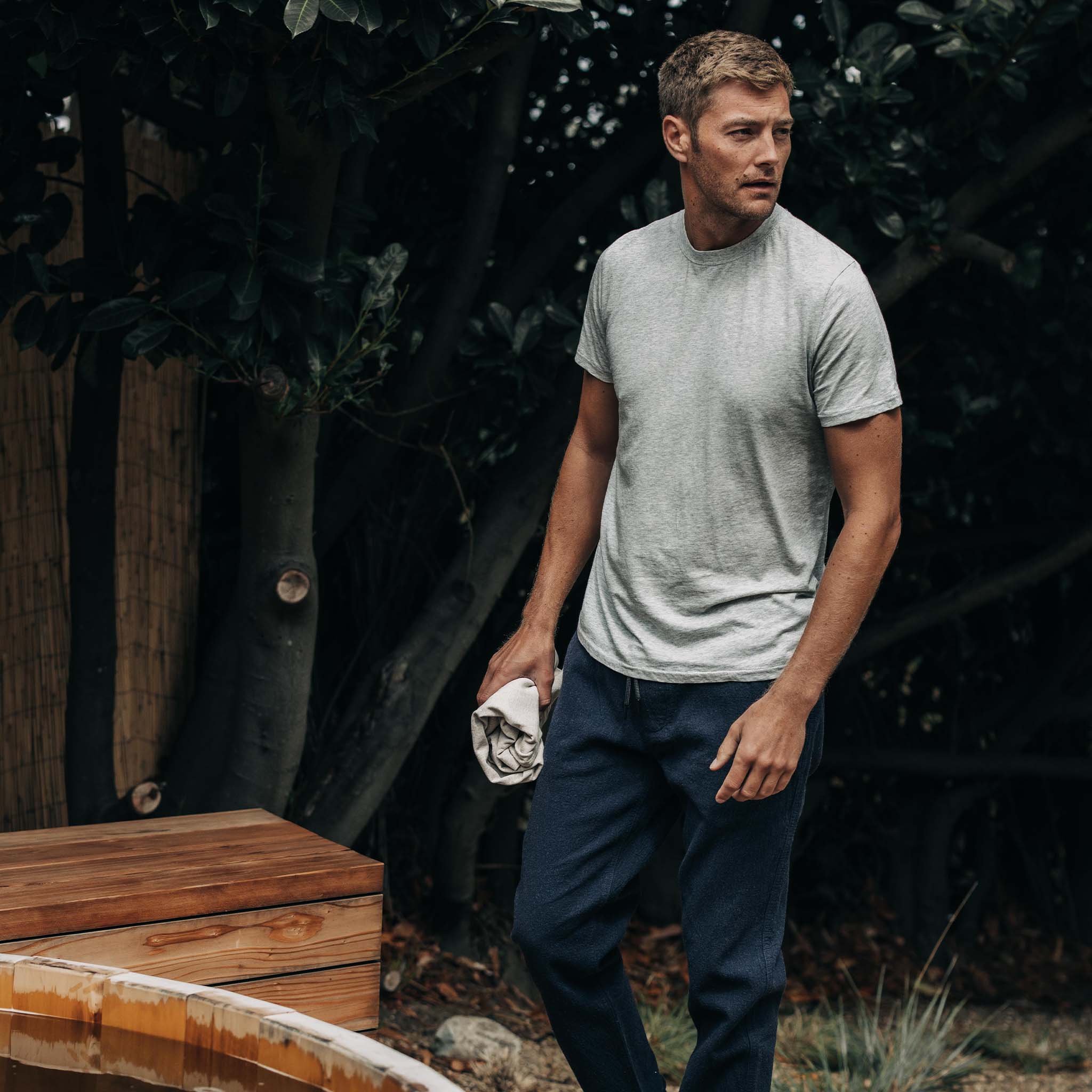 The Cotton Hemp Tee in Heather Grey