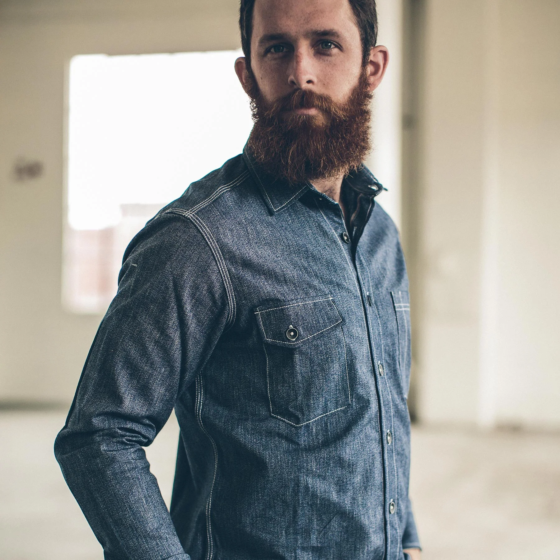 The Utility Shirt in Indigo Salt & Pepper Chambray