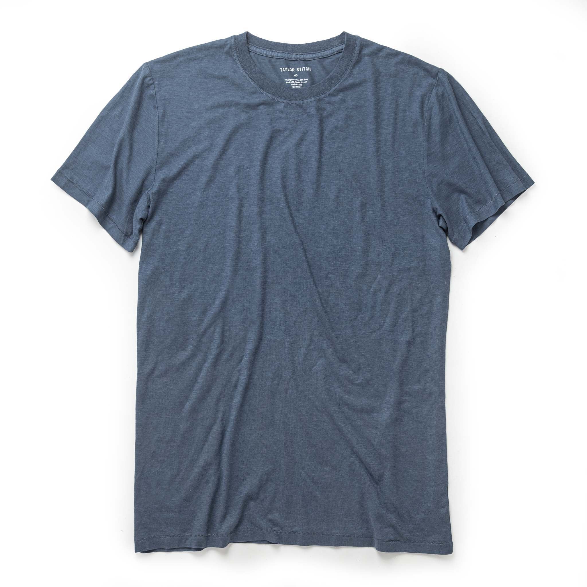The Cotton Hemp Tee in Steel Blue