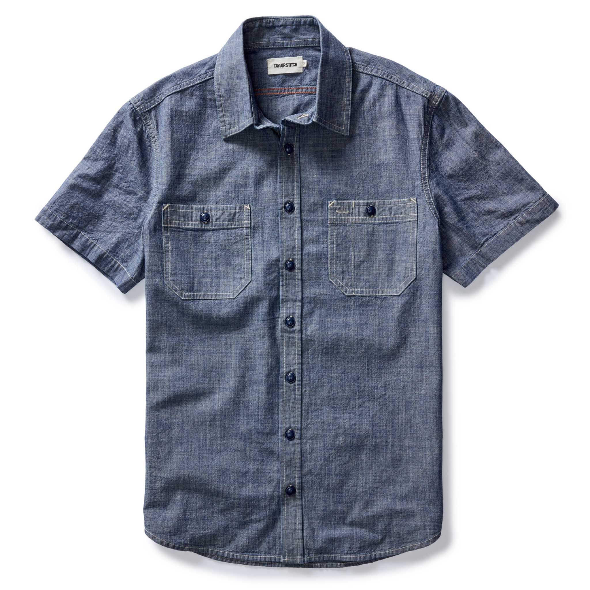 The Short Sleeve Utility Shirt in Indigo Selvedge Chambray