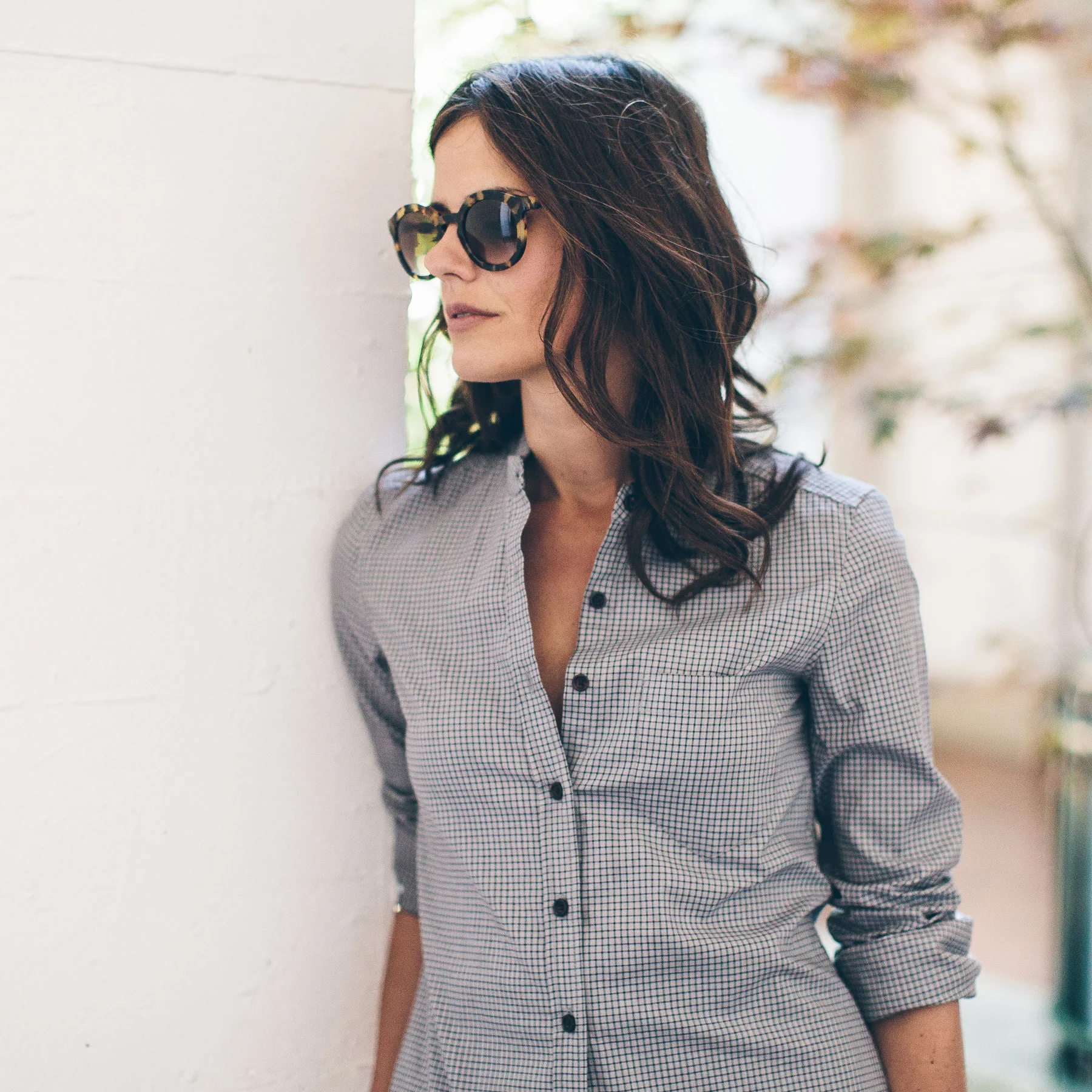 The Piper Shirt in Ash Grey Check