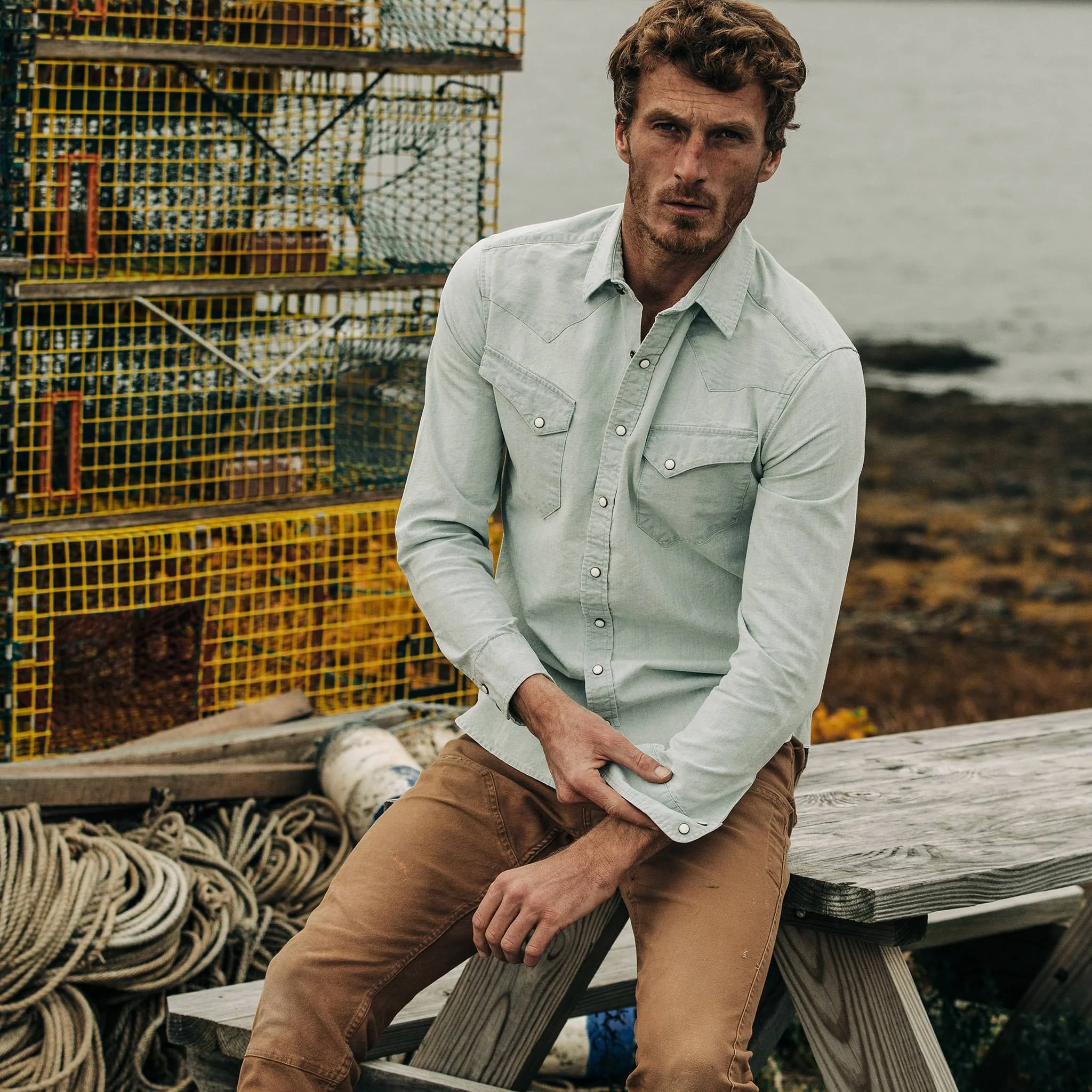 The Western Shirt in Washed Selvage Chambray