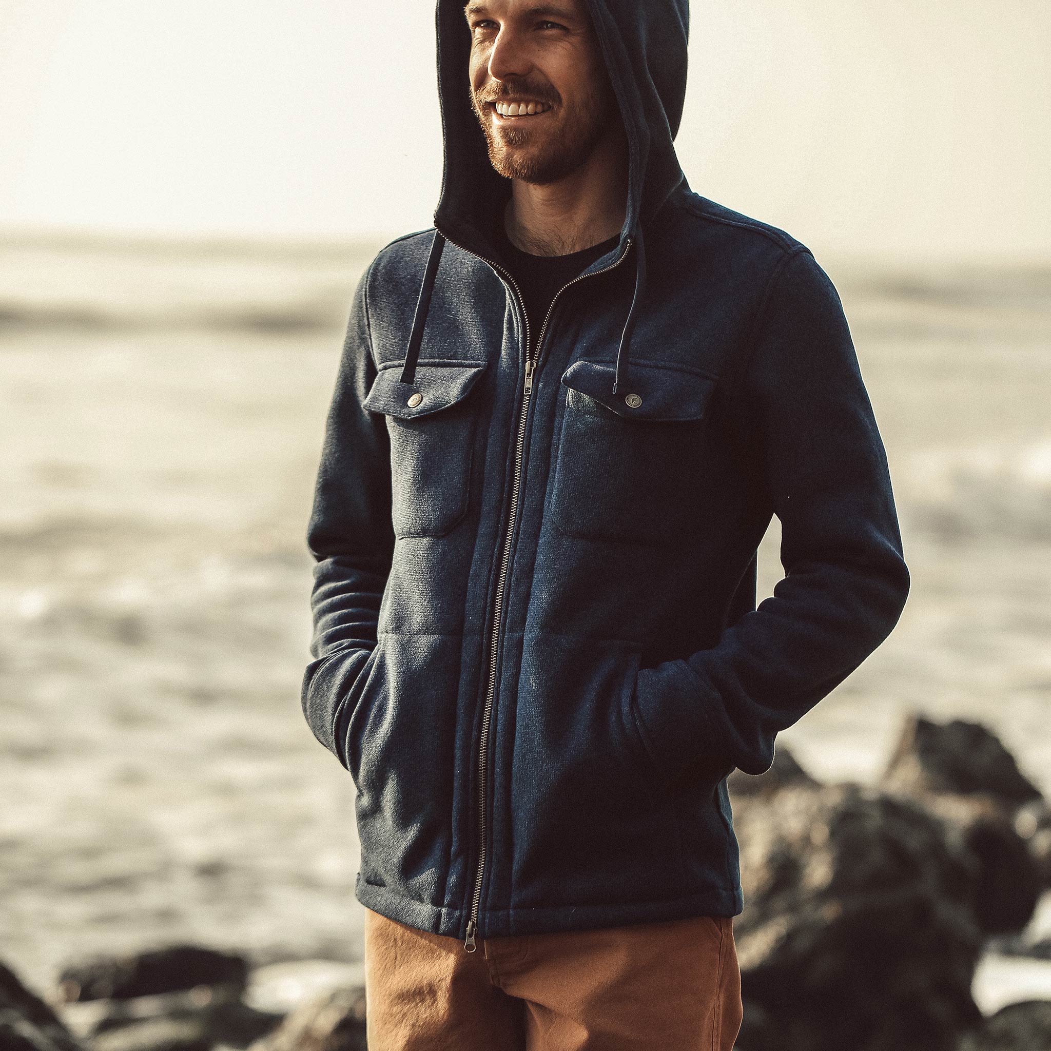 The Big Sur Hoodie in Heather Navy