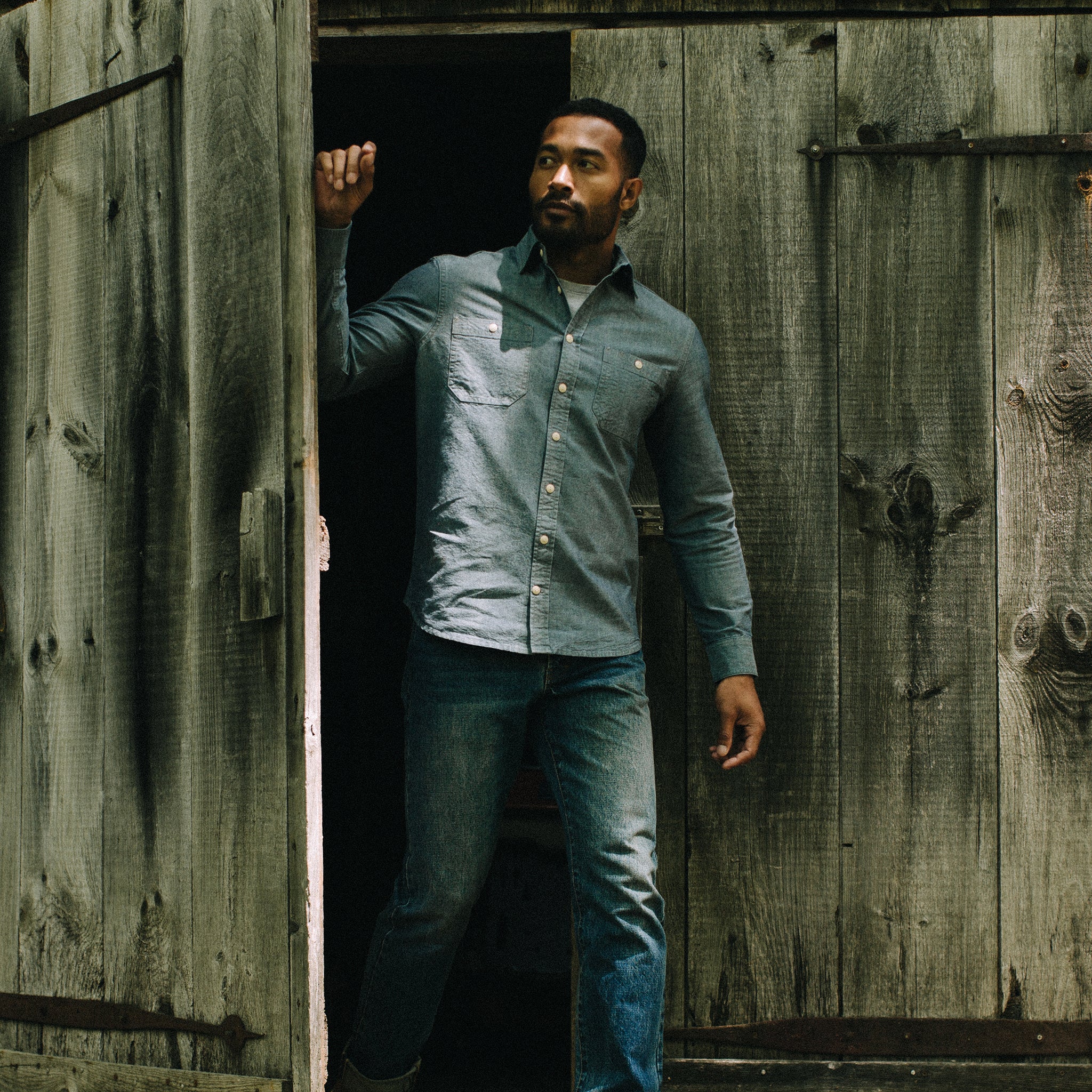 The Utility Shirt in Rinsed Selvage Chambray