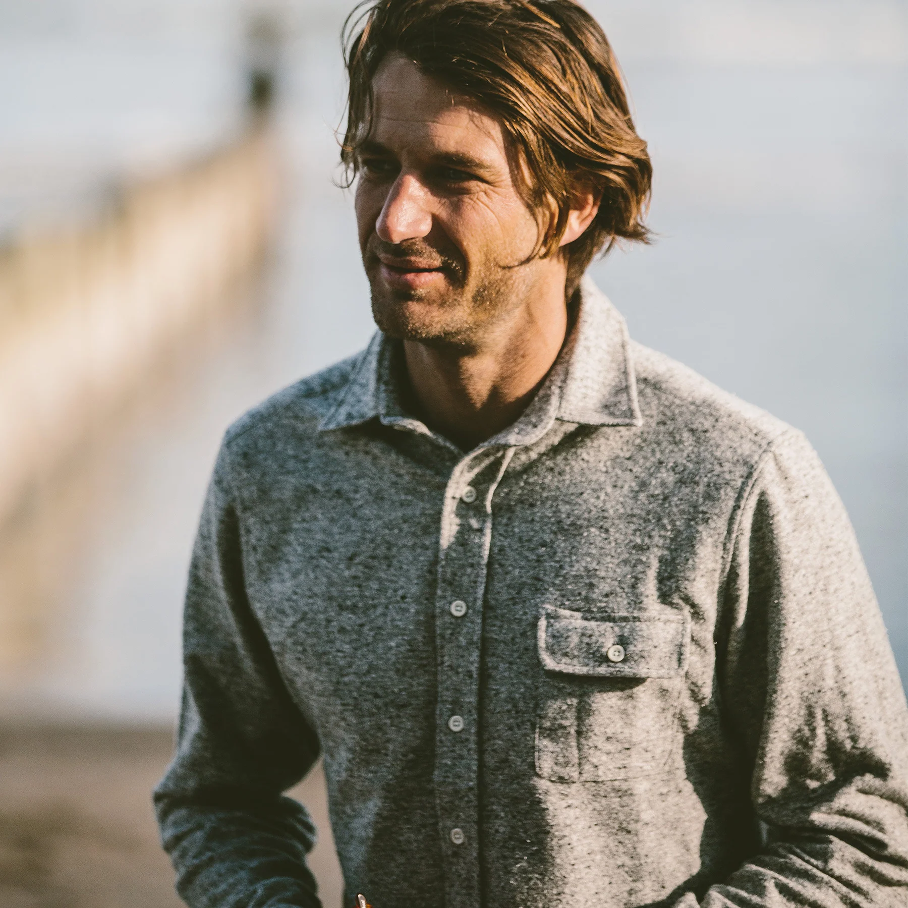 The Sun Down Shirt in Speckled Grey