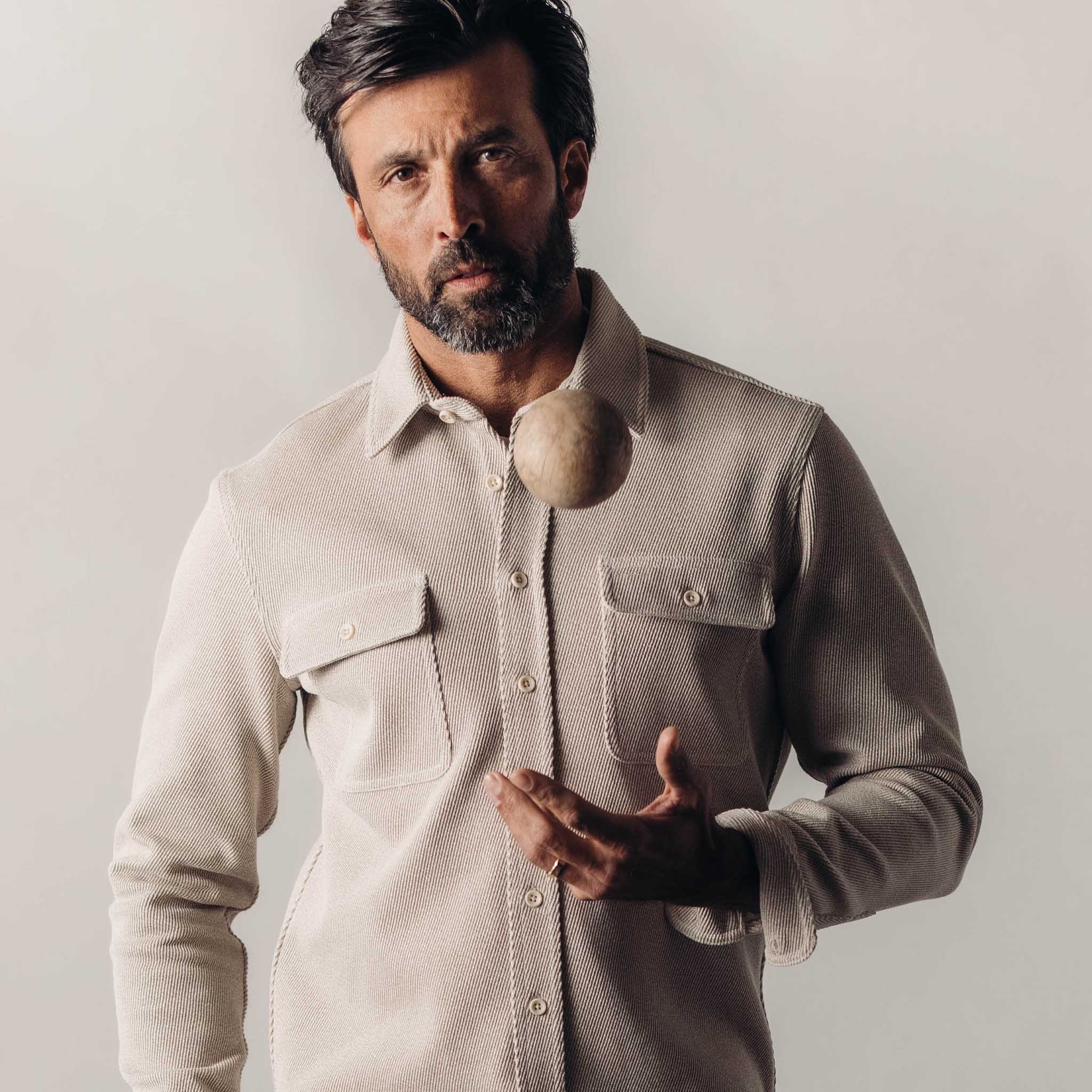 The Ledge Shirt in Flax Twill
