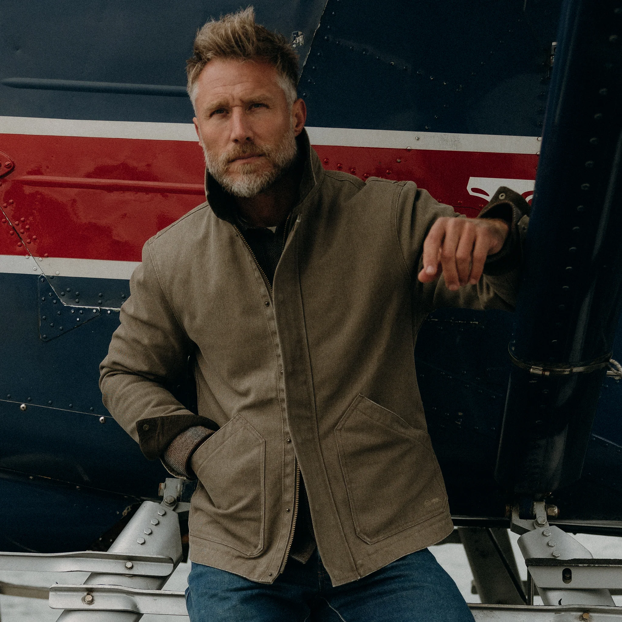 The Workhorse Jacket in Stone Chipped Canvas