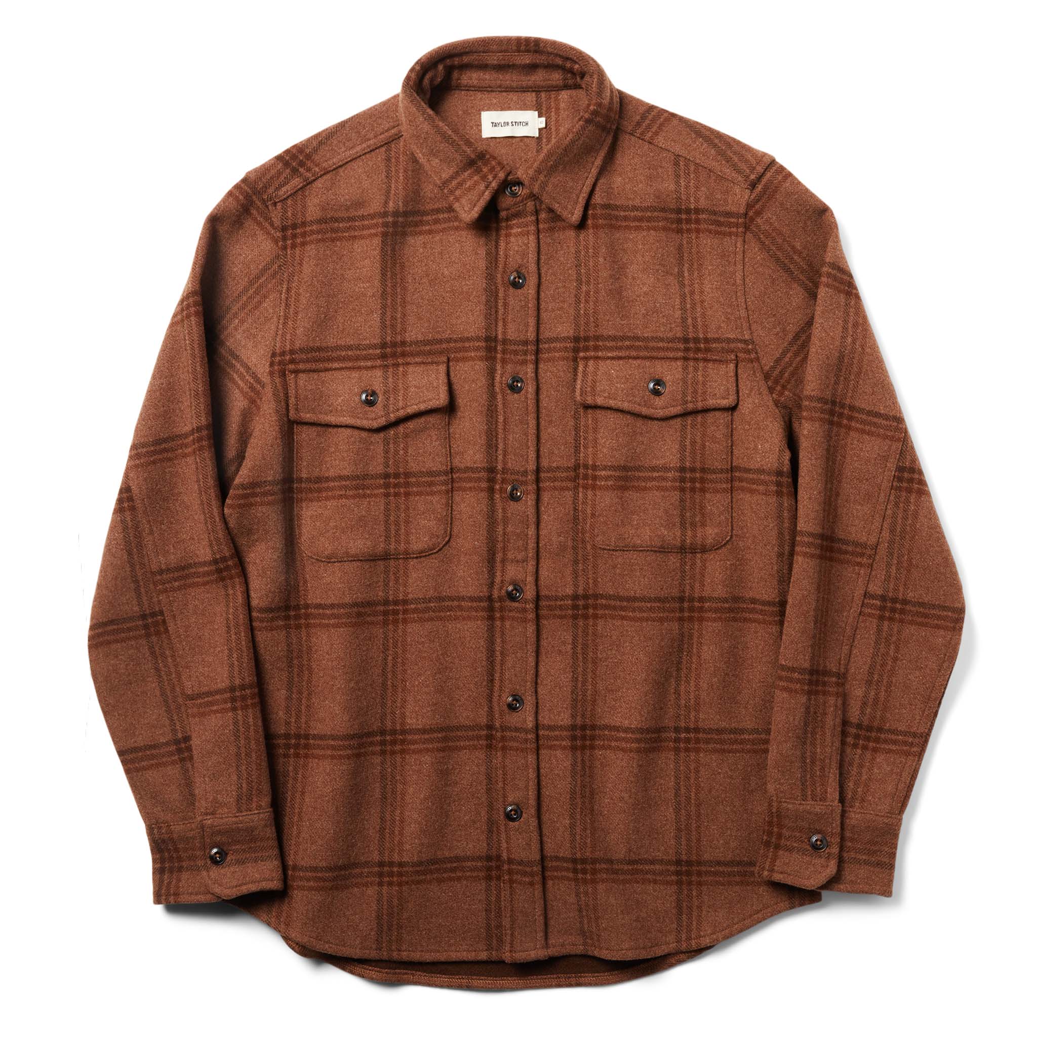 The Maritime Shirt Jacket in Espresso Plaid Wool