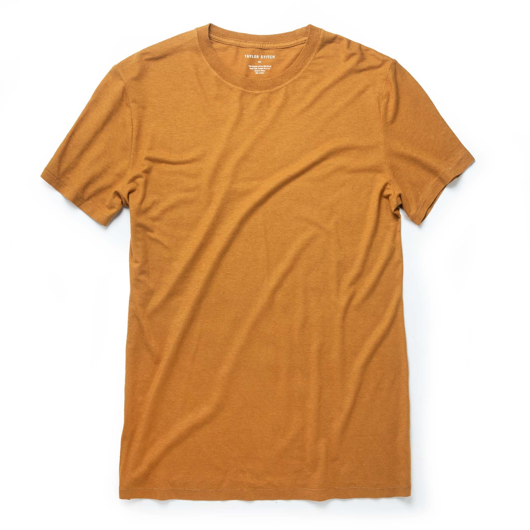 The Cotton Hemp Tee in Saffron