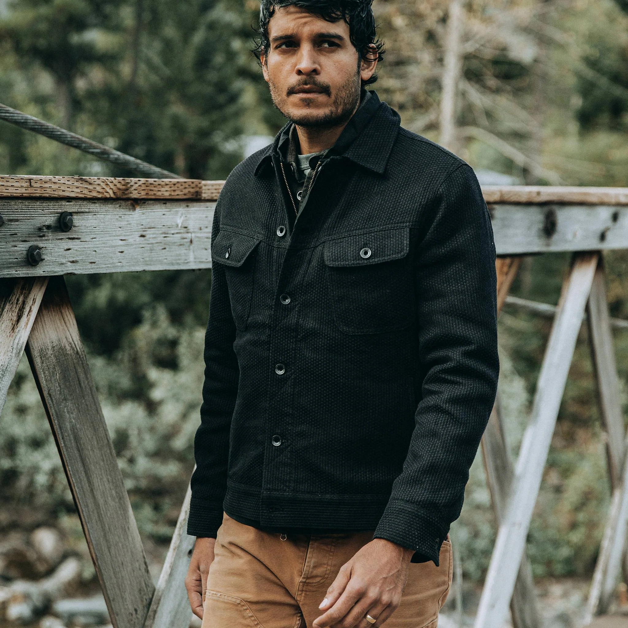 The Long Haul Jacket in Black Indigo Sashiko