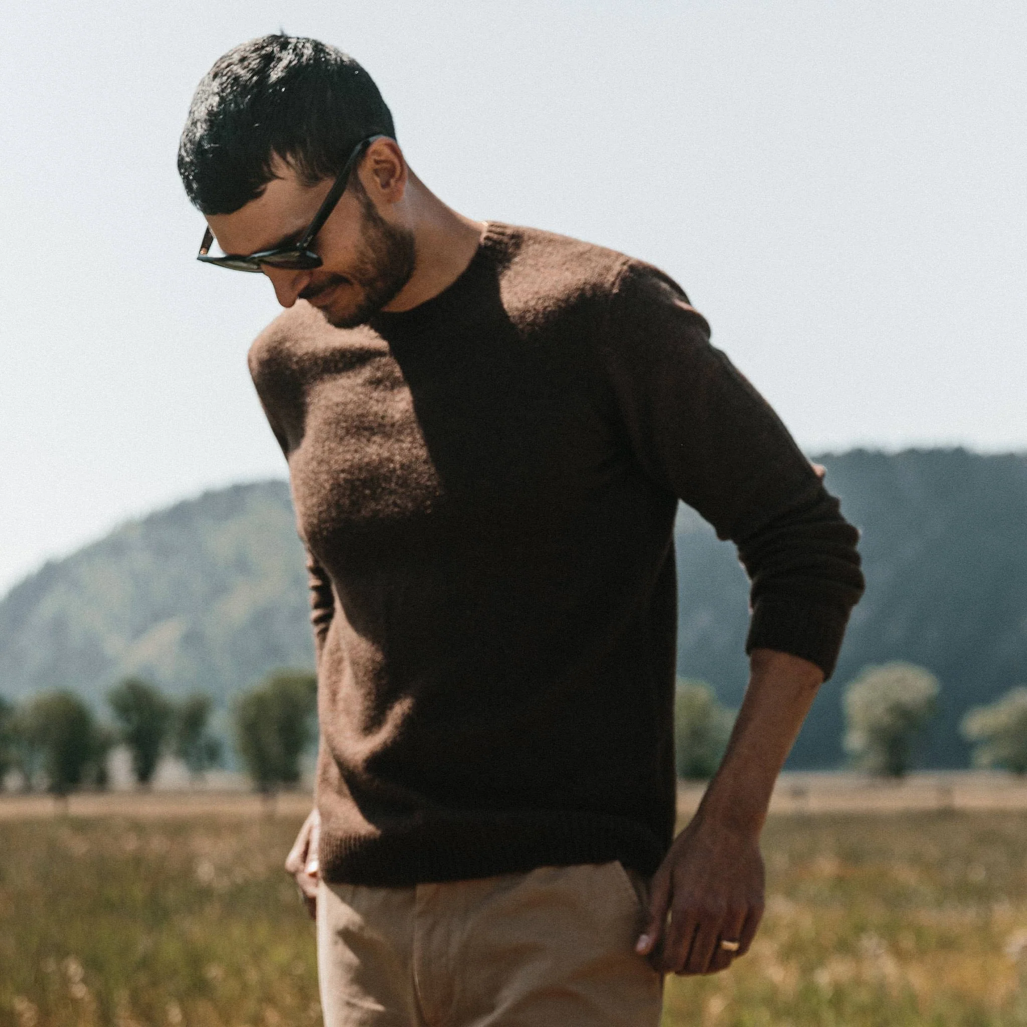 The Lodge Sweater in Heather Dark Burgundy
