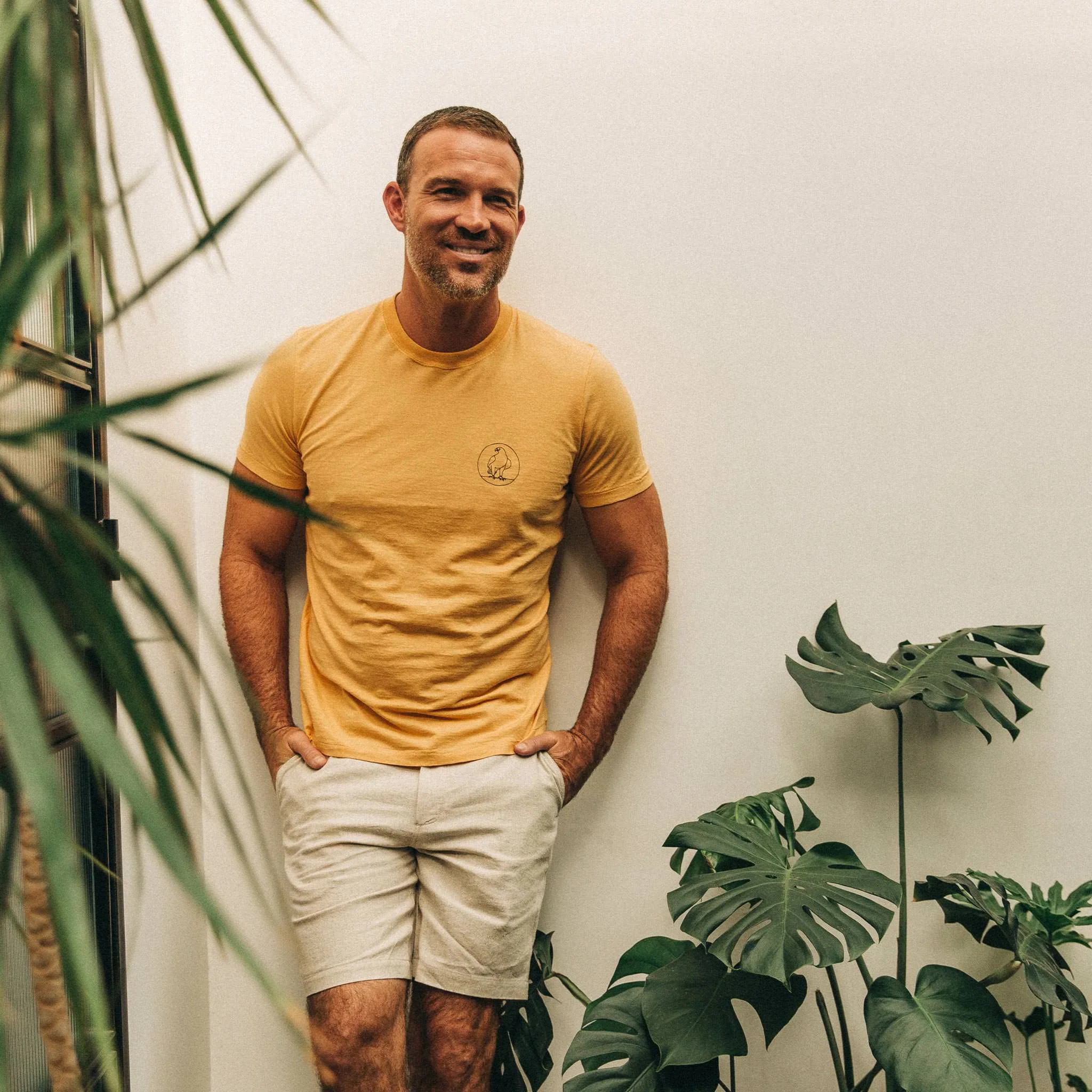 The Cotton Hemp Tee in Canary Eagle