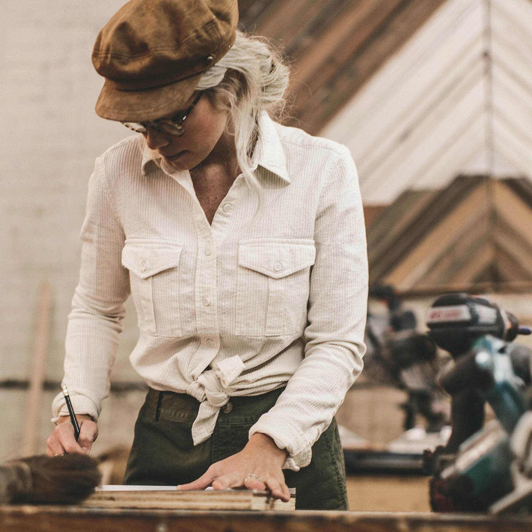 The Andie Shirt in Natural Corded Denim
