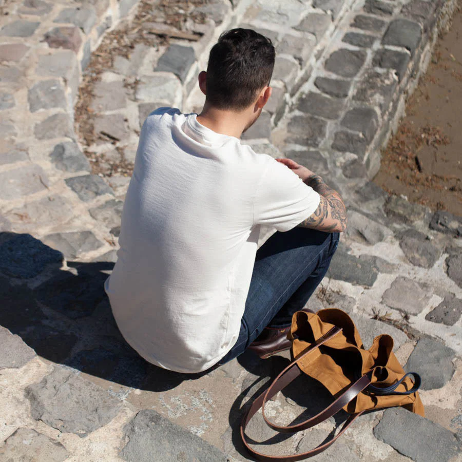 The Crewneck Pocket Tee in Natural