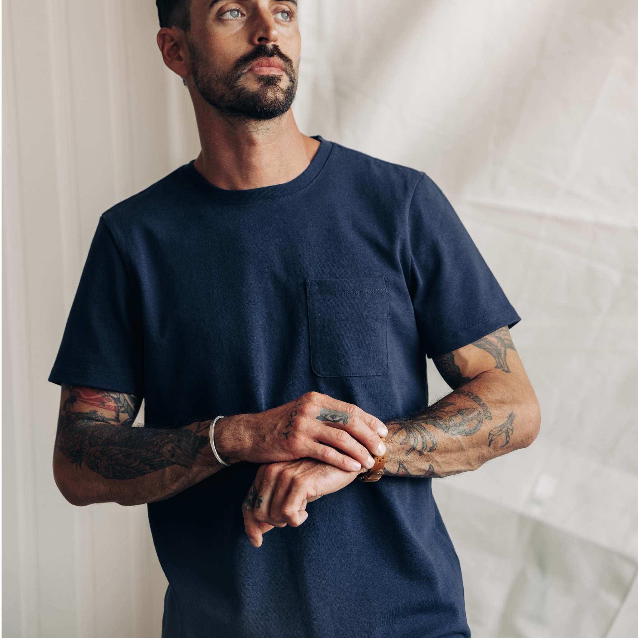 The Heavy Bag Tee in Navy