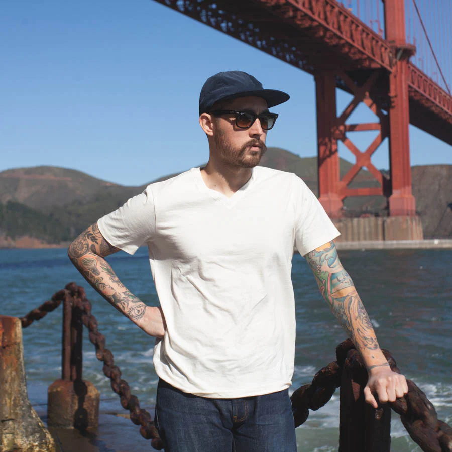 The V-Neck Tee in Natural