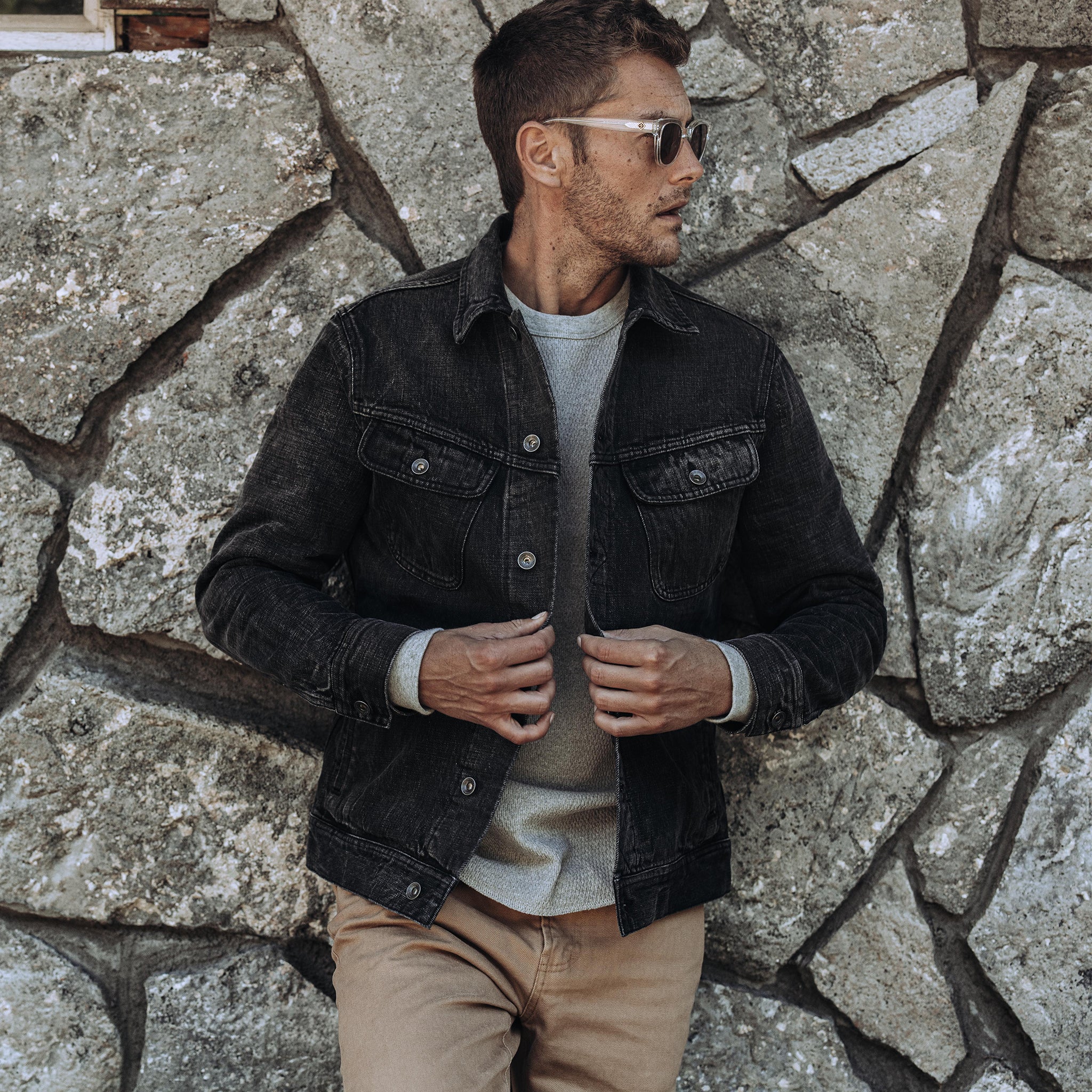 The Long Haul Jacket in Black 3-Month Wash Selvage