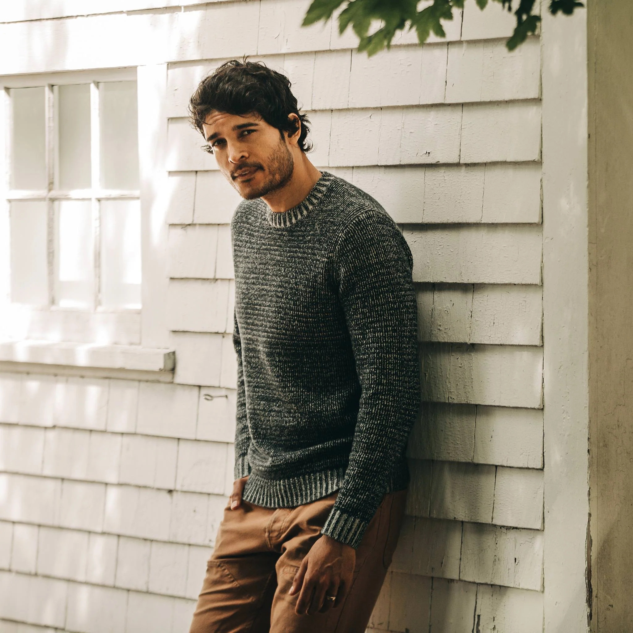 The Headland Sweater in Marled Navy