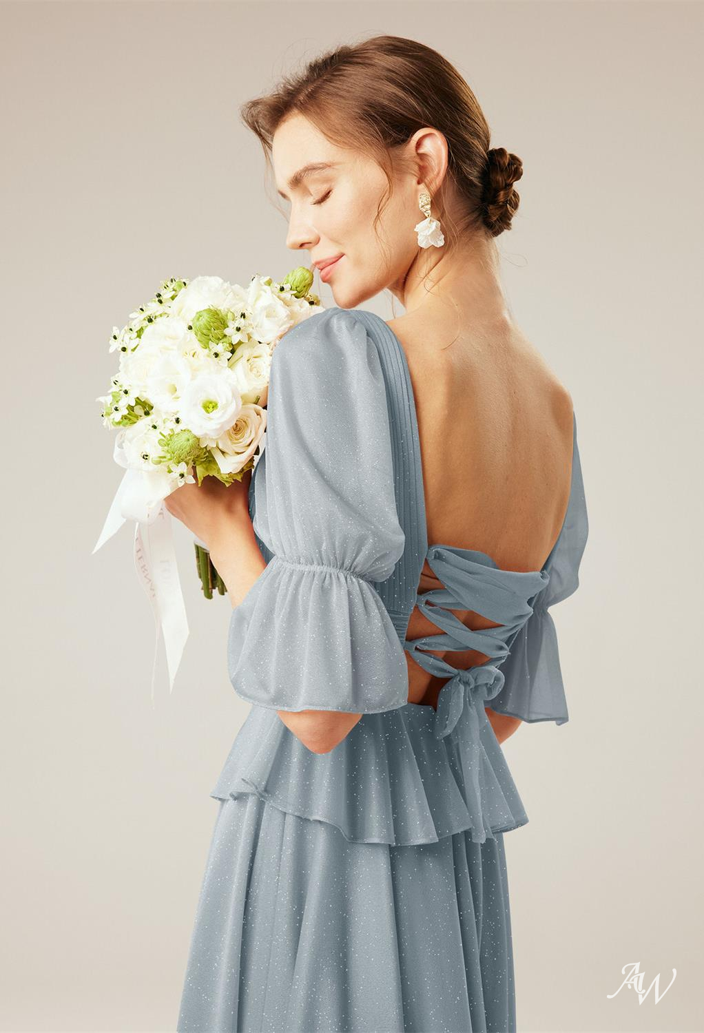 A-line Glitter Mesh Dresses