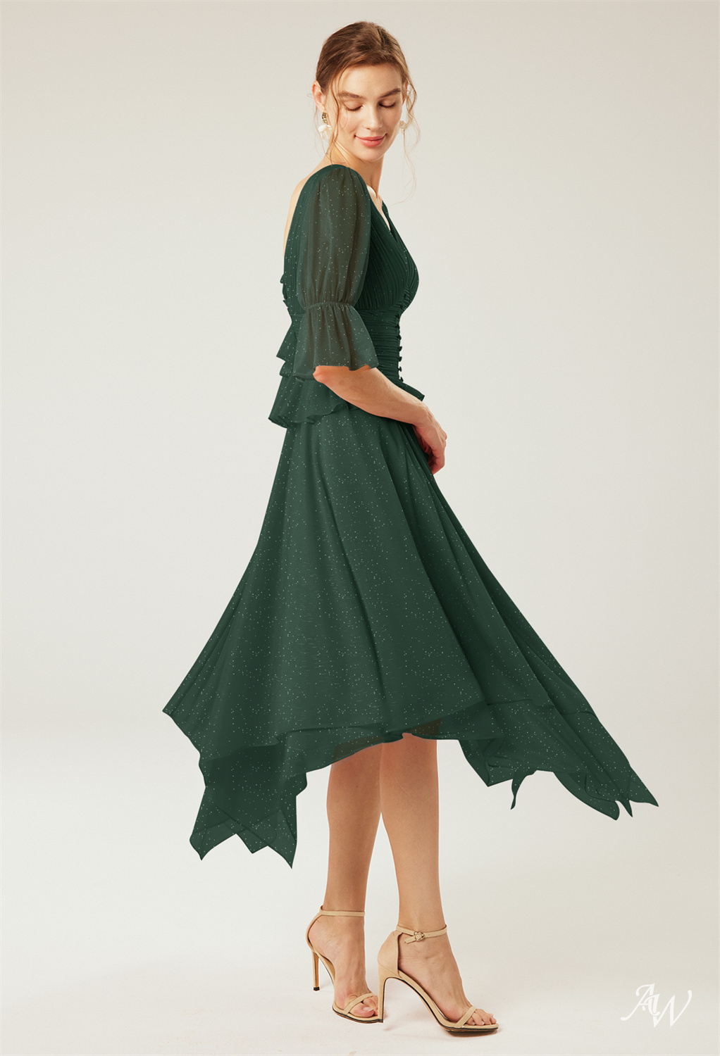 A-line Glitter Mesh Dresses