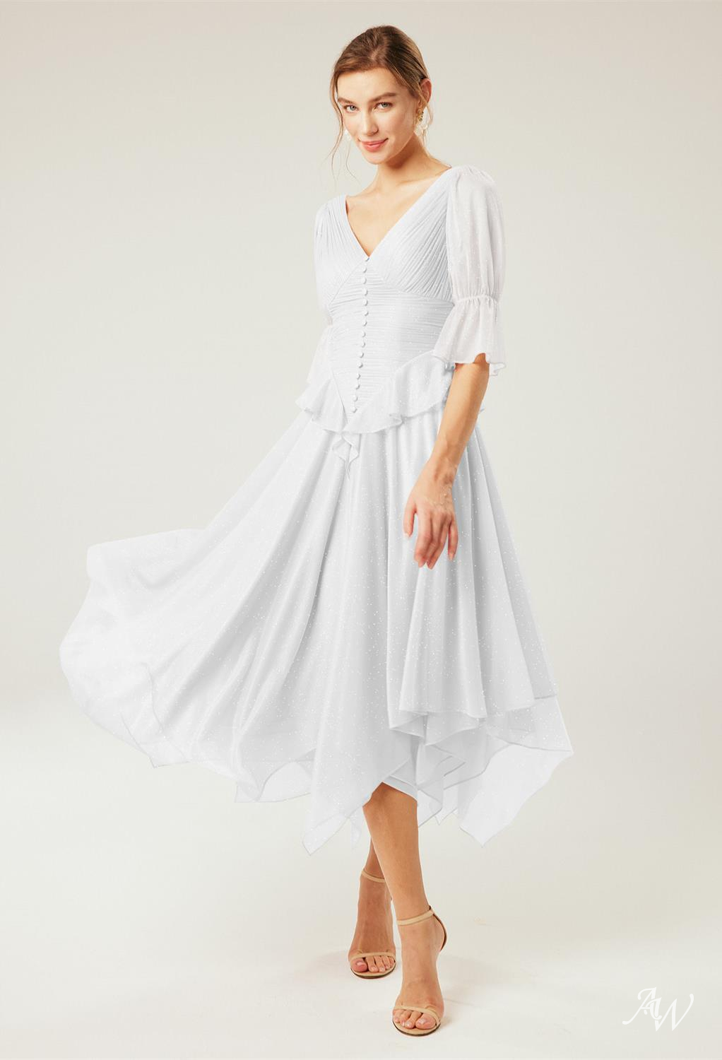 A-line Glitter Mesh Dresses
