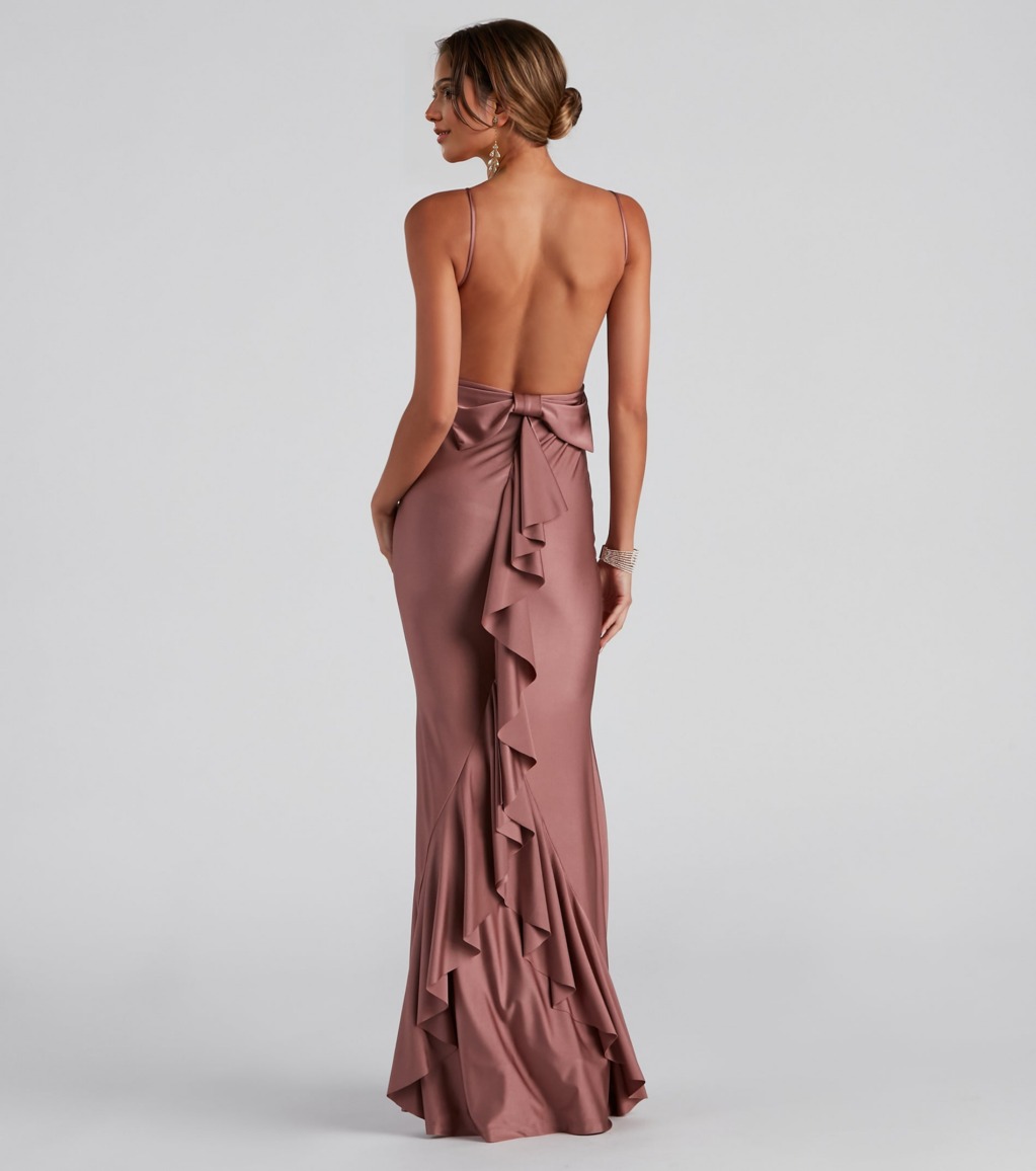 Meadow Formal Open Back Ruffled Dress