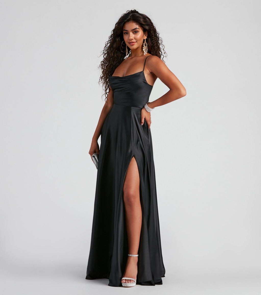 Winslow Formal Satin Lace-Up Dress