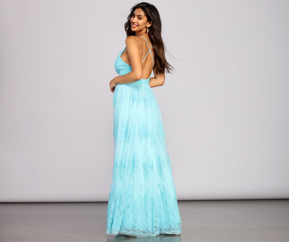 Morgan Formal Flocked Velvet Dress