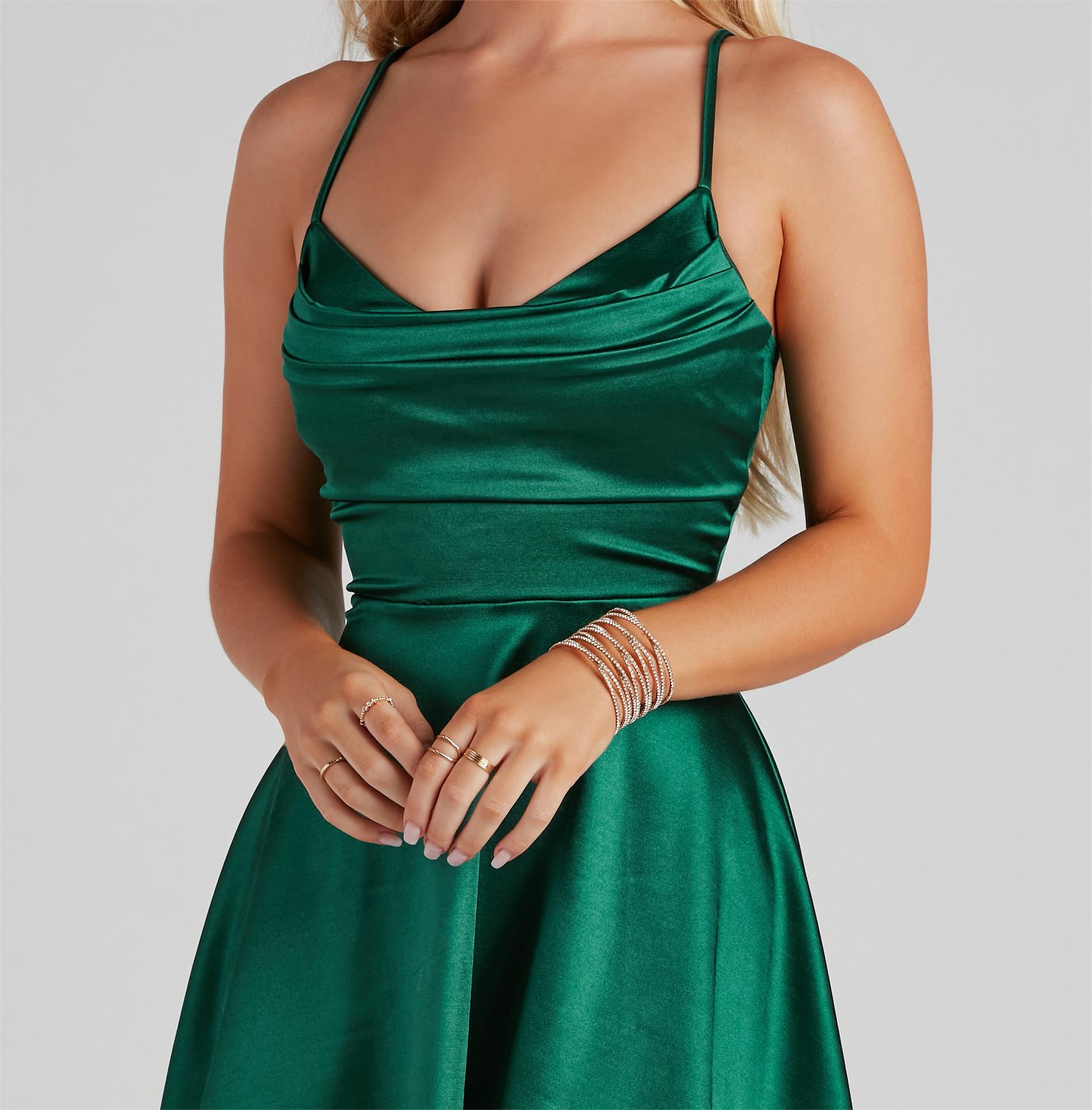 Silky Chic Satin Skater Dress