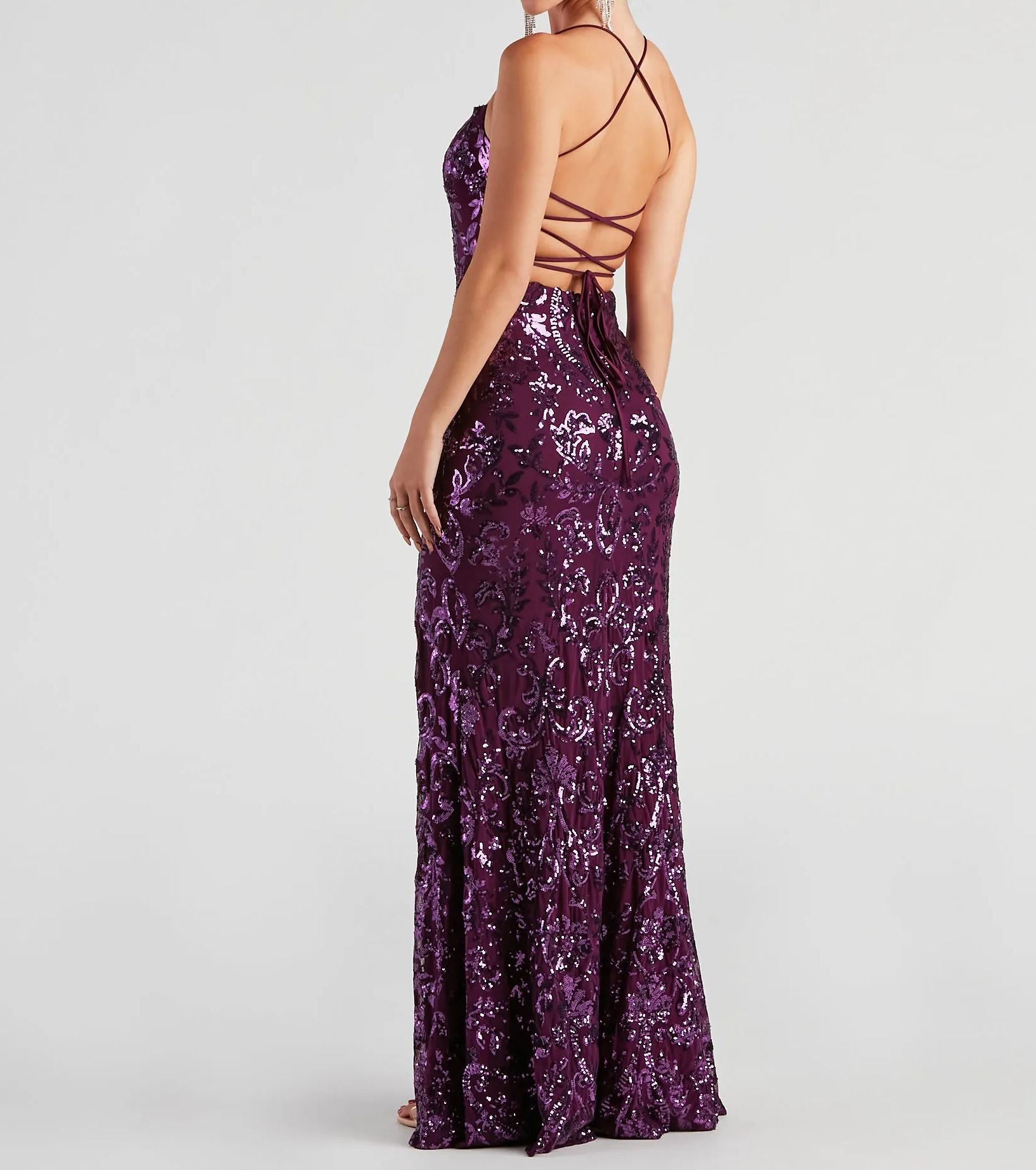Lana Sequin Mesh Formal Dress