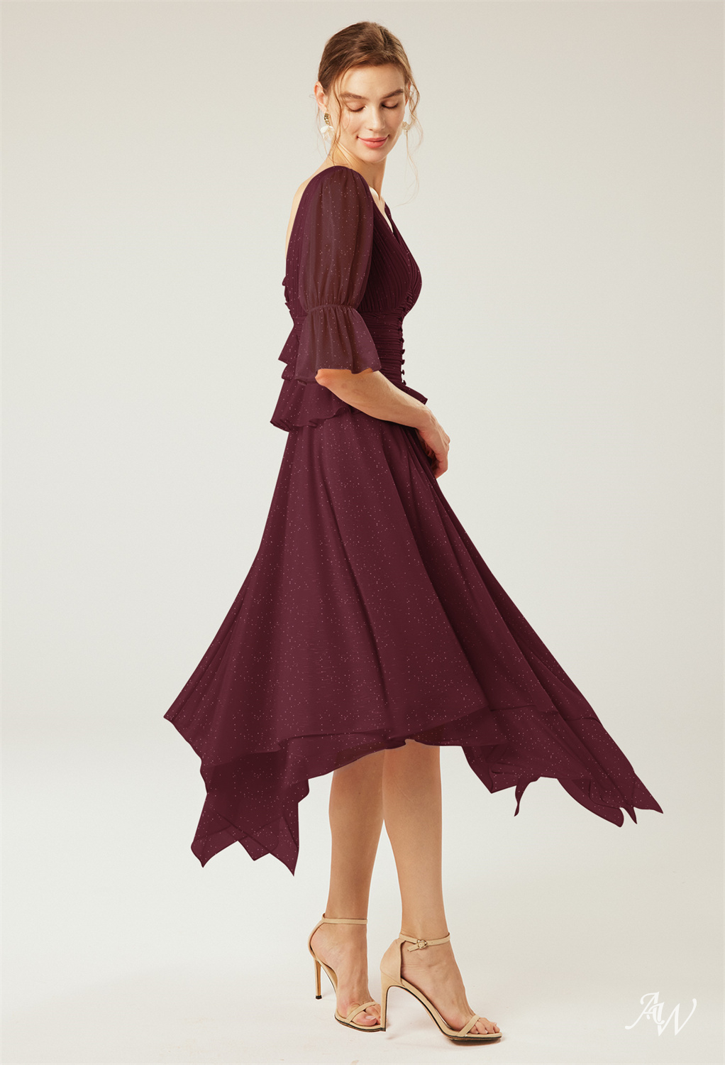 A-line Glitter Mesh Dresses