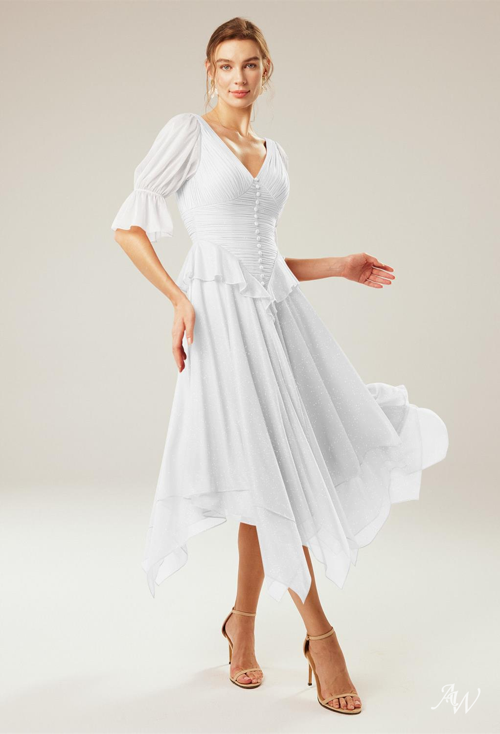 A-line Glitter Mesh Dresses
