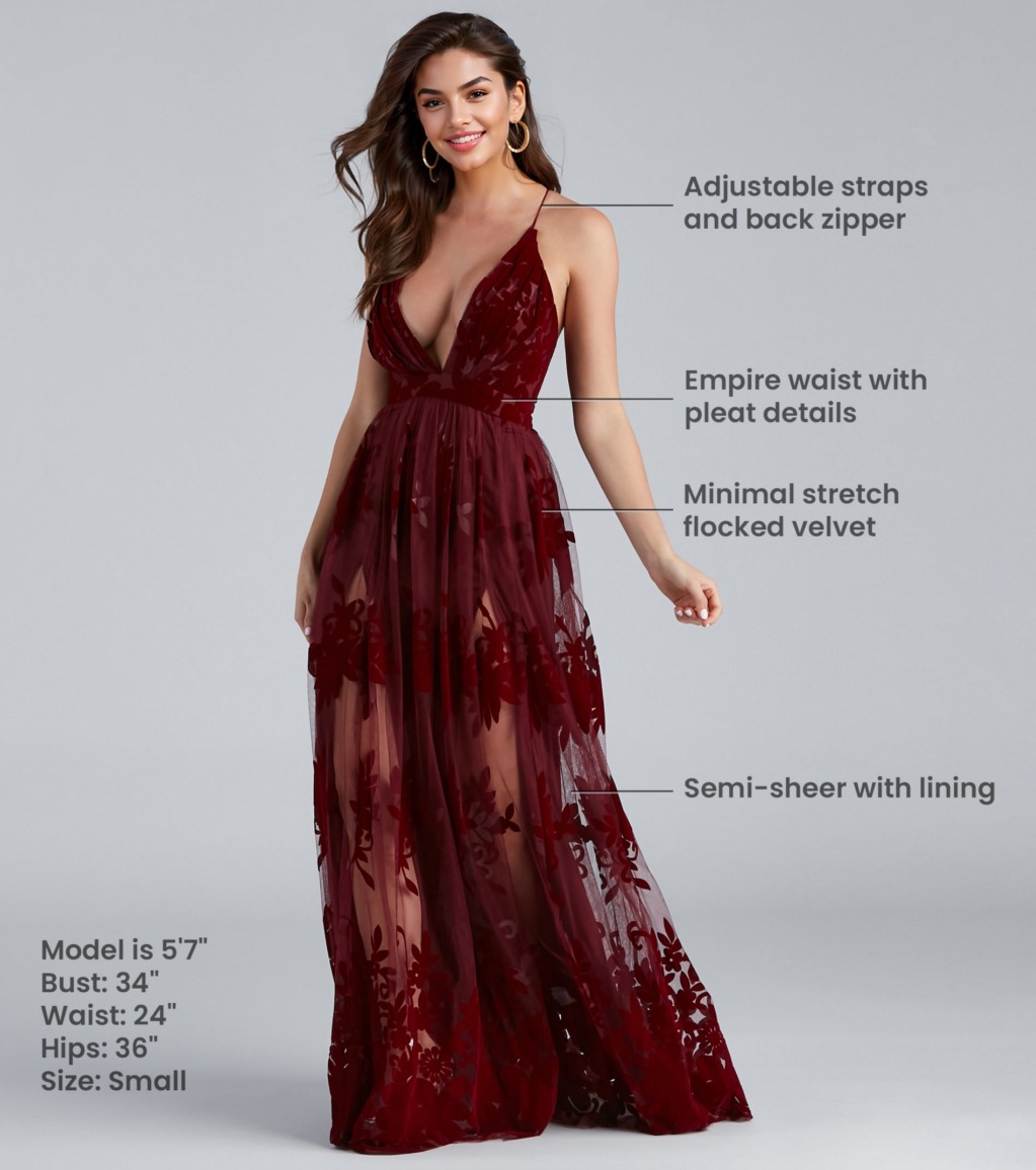 Morgan Formal Flocked Velvet Dress