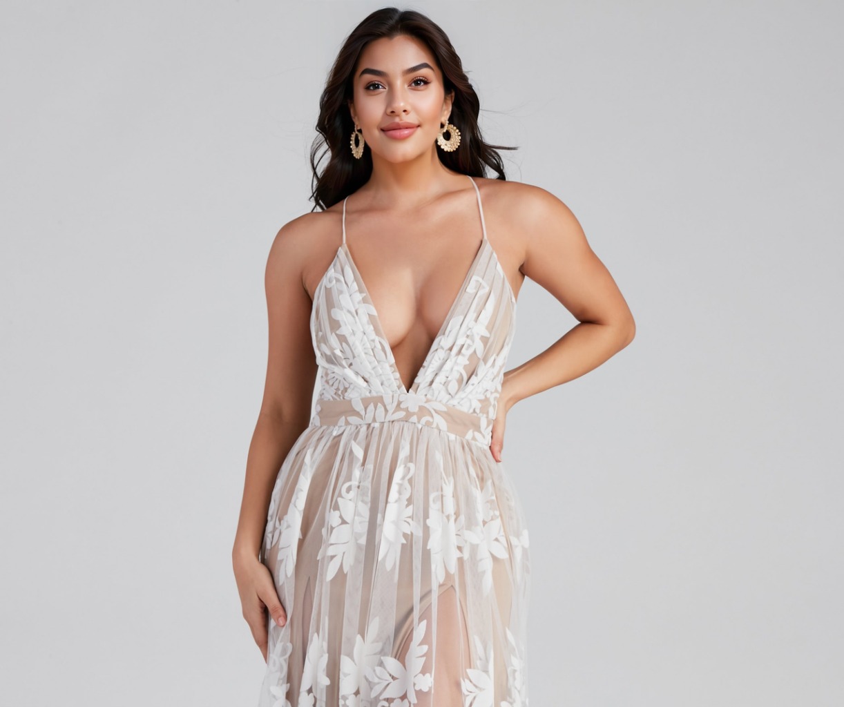 Morgan Formal Flocked Velvet Dress