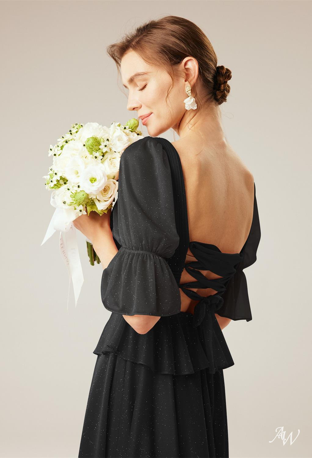 A-line Glitter Mesh Dresses