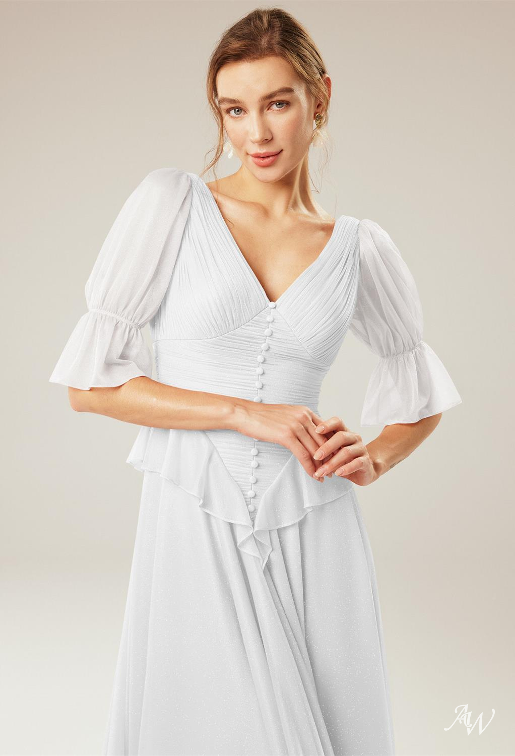 A-line Glitter Mesh Dresses