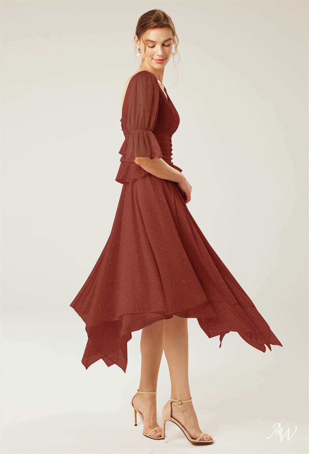 A-line Glitter Mesh Dresses