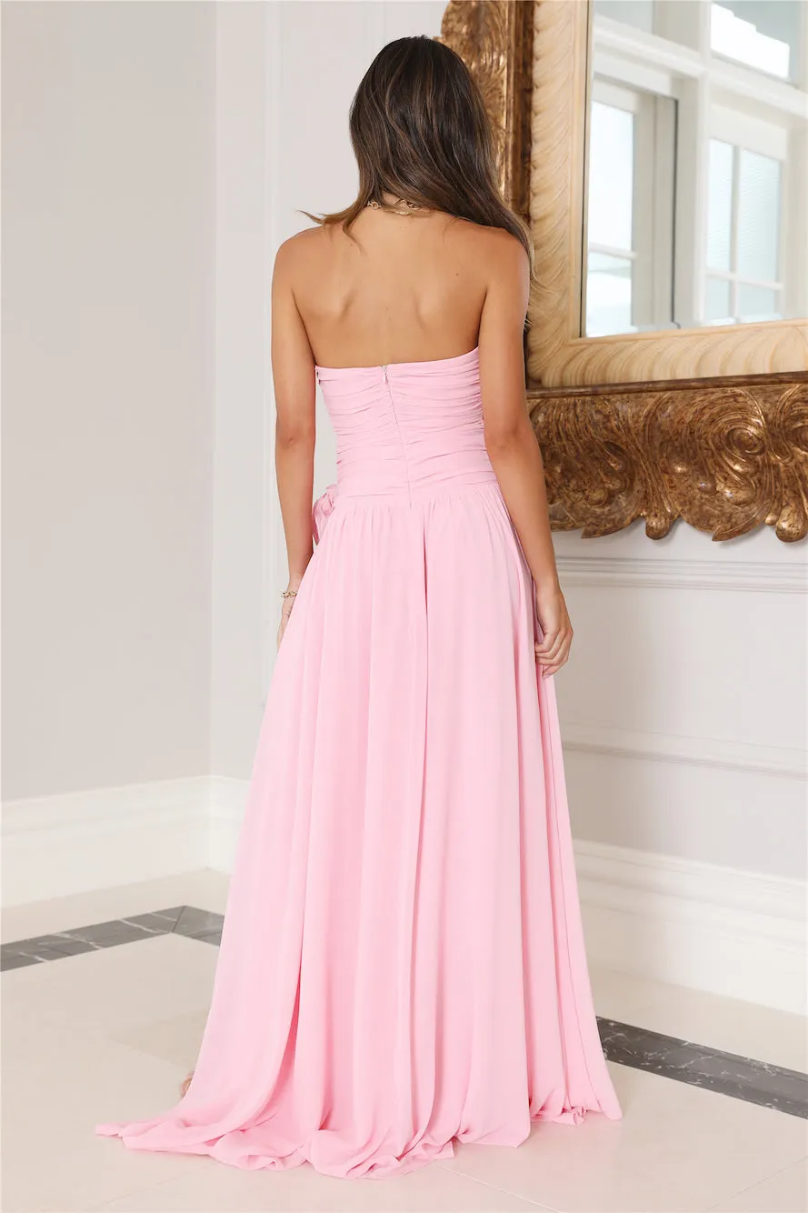 Secret Rose Strapless Maxi Dress Pink