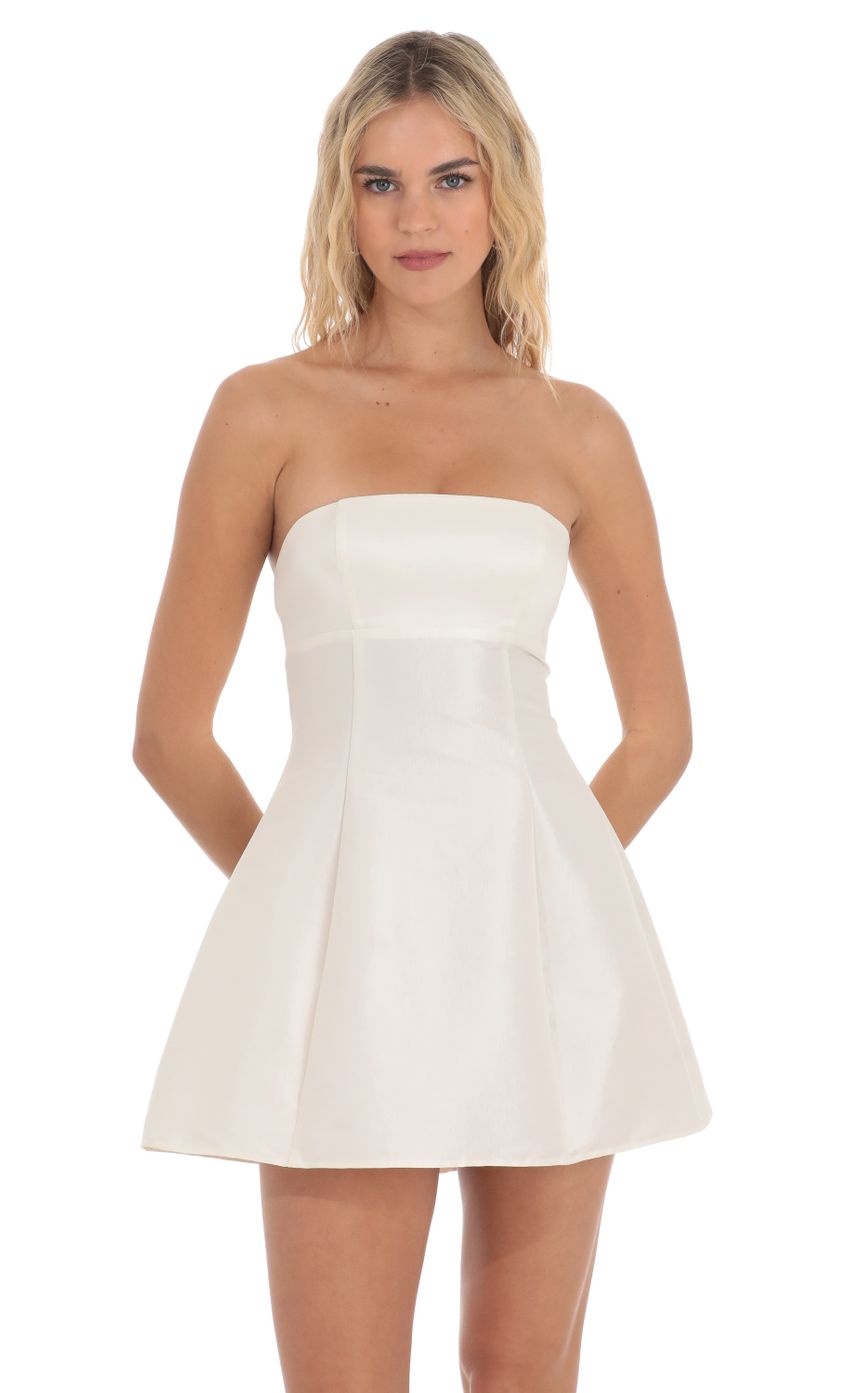 Strapless Flare Dress in Ivory