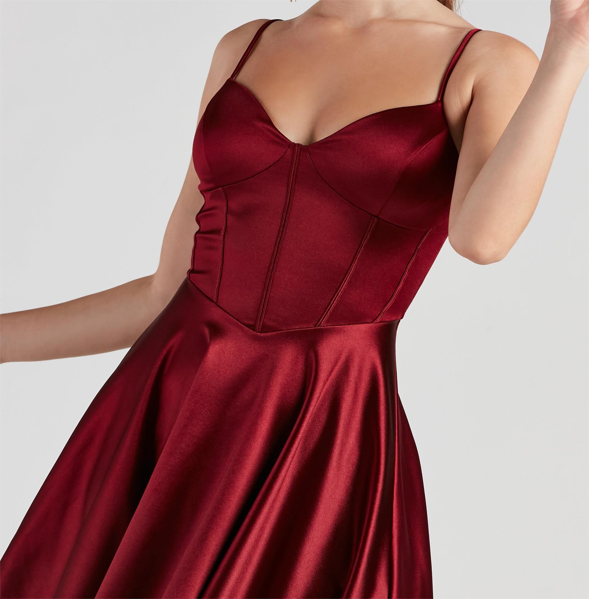 Flirty Feels Satin Skater Dress
