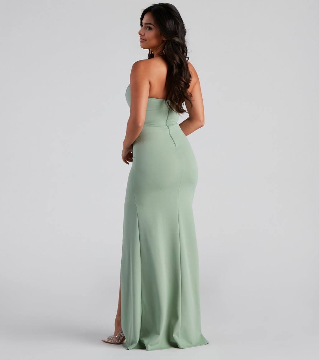 Kaia Strapless High Slit Formal Dress