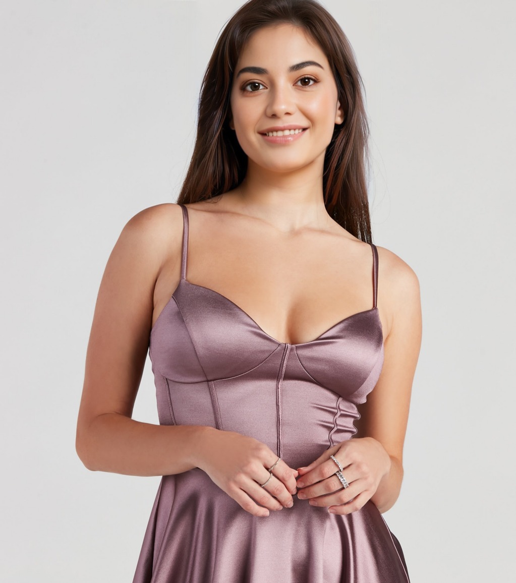 Flirty Feels Satin Skater Dress