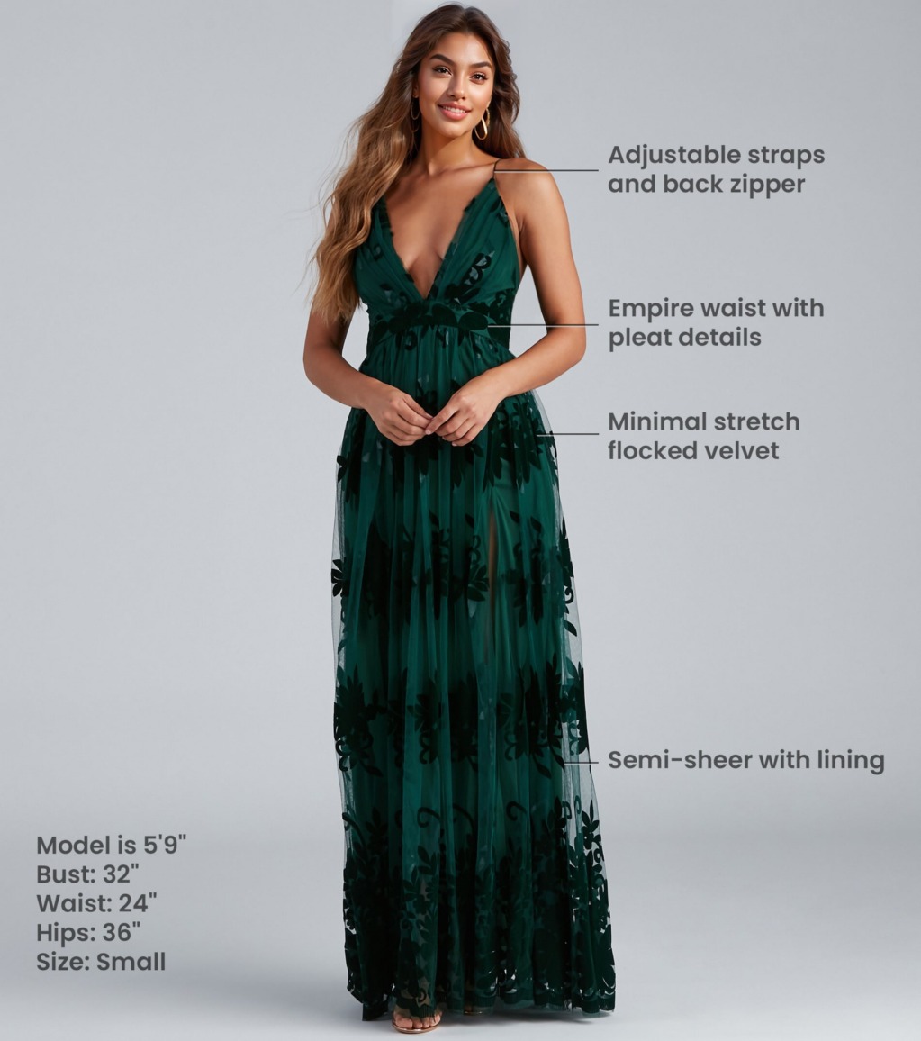 Morgan Formal Flocked Velvet Dress