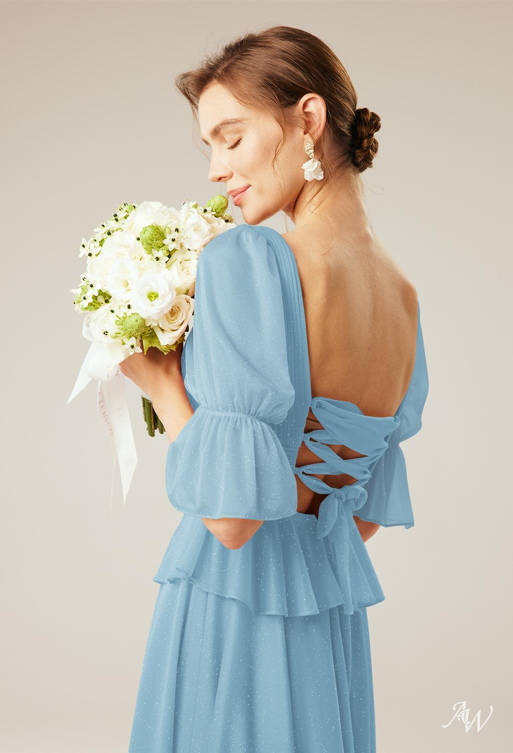 A-line Glitter Mesh Dresses