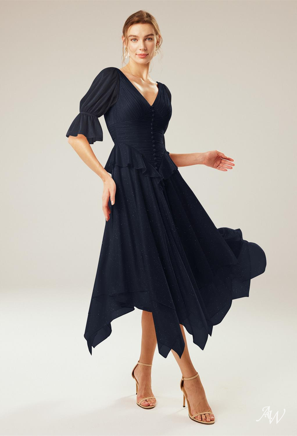 A-line Glitter Mesh Dresses